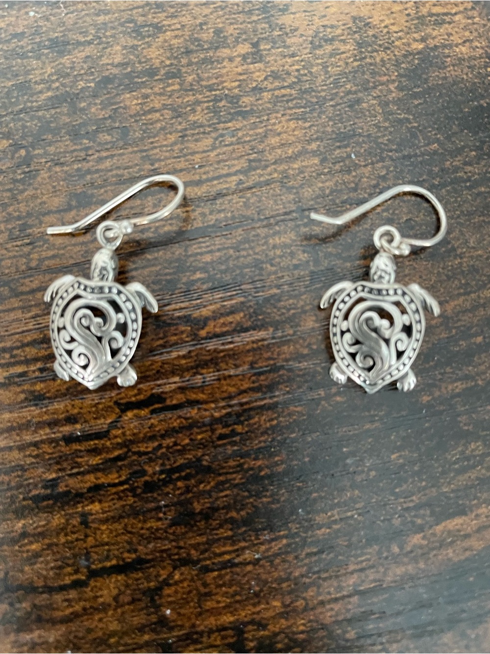 Athra NJ Sterling Silver Filigree Turtle Drop Earrings NWOT - Picture 3 of 6